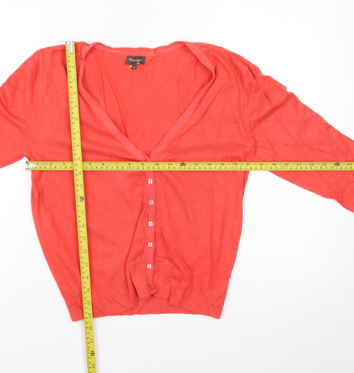 Phase Eight Women’s Coral Orange V-Neck Button Cardigan Size 12