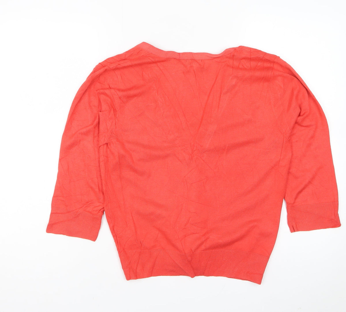 Phase Eight Women’s Coral Orange V-Neck Button Cardigan Size 12