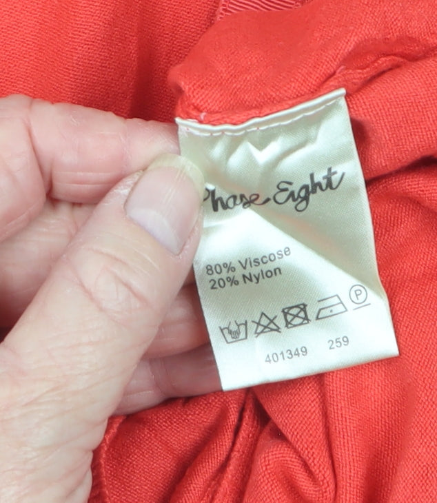 Phase Eight Women’s Coral Orange V-Neck Button Cardigan Size 12
