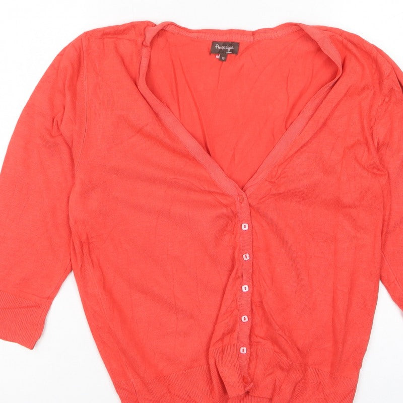 Phase Eight Women’s Coral Orange V-Neck Button Cardigan Size 12