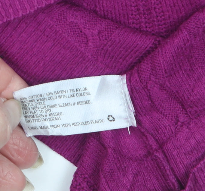 a.n.d Women’s Purple Cable Knit Crew Neck Jumper Size S