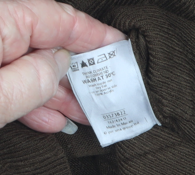 Per Una Women’s Brown Size 14 V-Neck Button Knit Cardigan