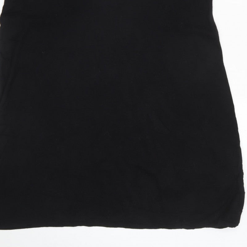 Madeleine Women Black UK 16 Knee Length Sheath Dress Sequin Neckline