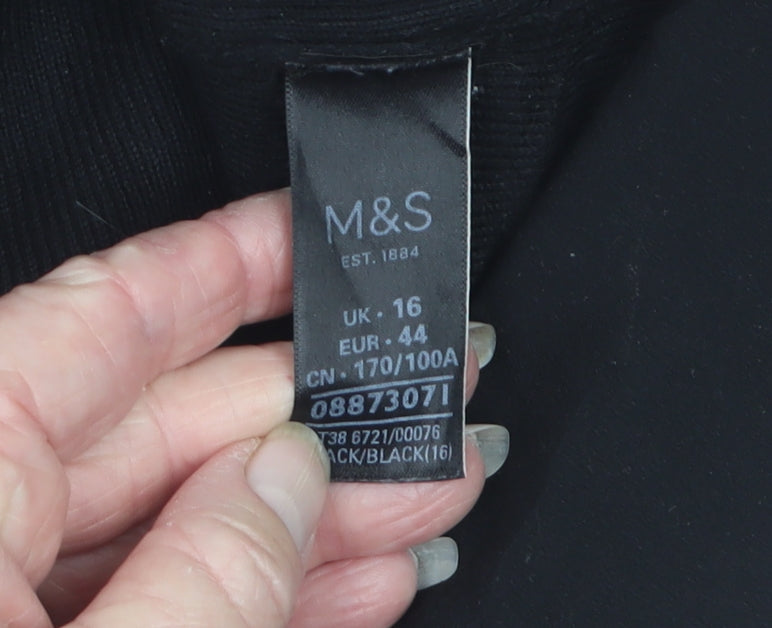 Marks & Spencer Per Una Women Black Size 16 Open Wrap Cardigan