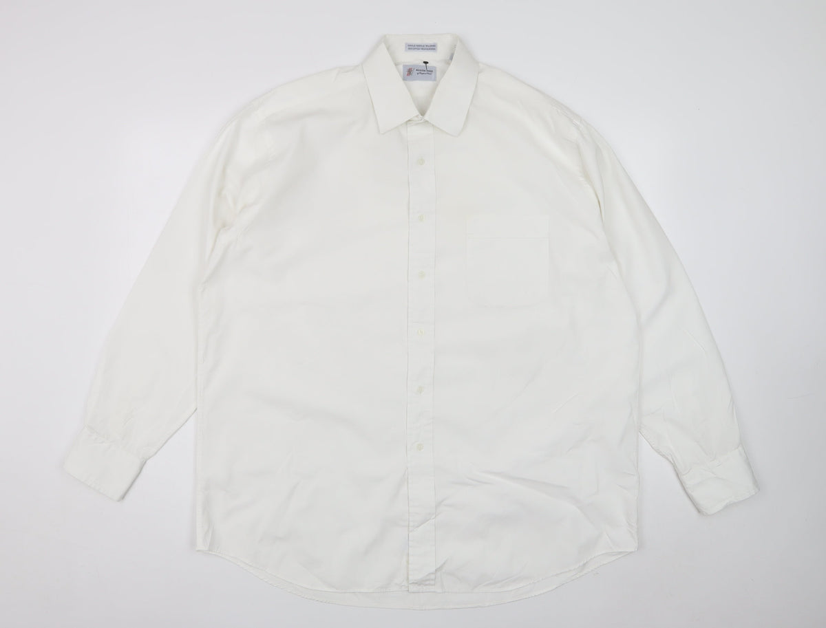 Austin Reed Men’s Ivory M 17in Polycotton Long Sleeve Formal Shirt