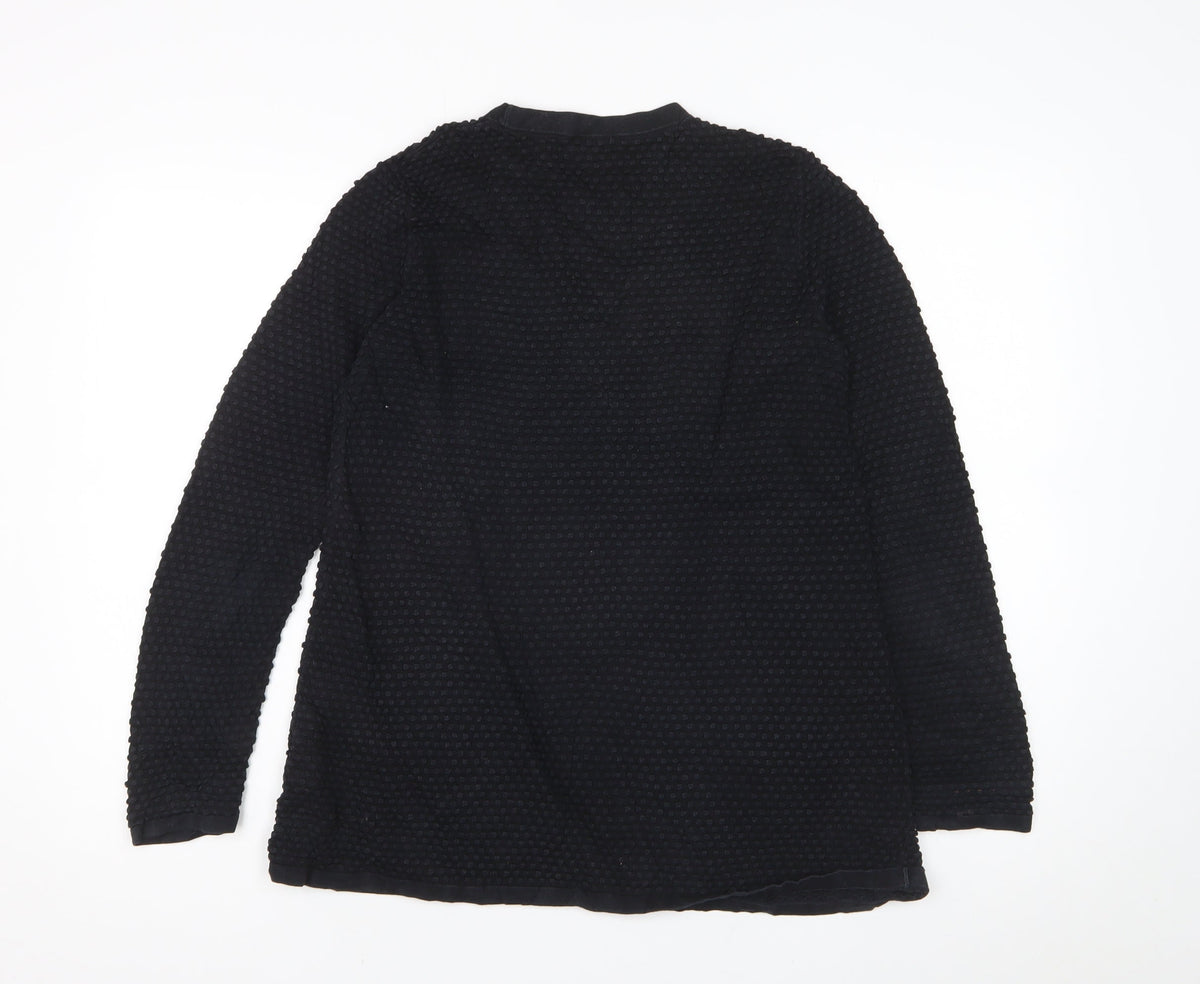 COS Women Black S Textured Cotton Crew Neck Long Sleeve Pullover Jumper