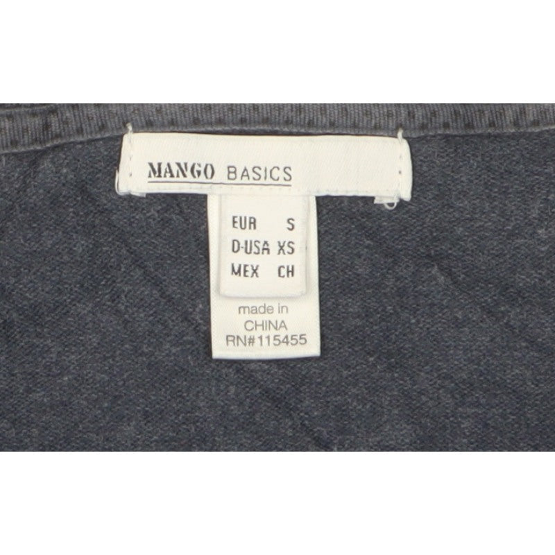Mango Basics Women’s Blue S V-Neck Cotton Blend Knit Pullover Jumper