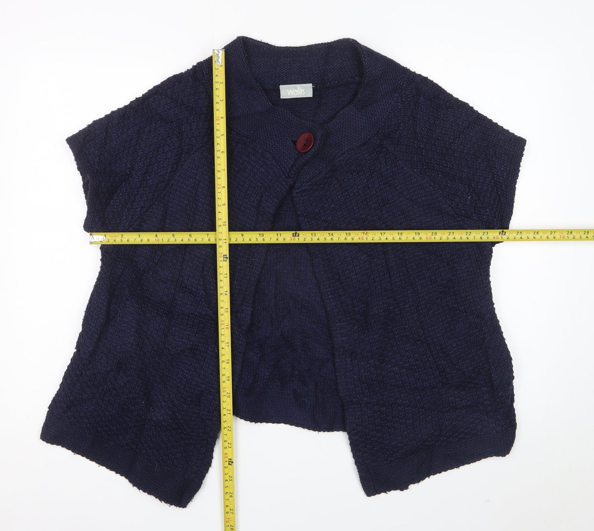 Wallis Women’s Blue L Short Sleeve Knit Cardigan One Button