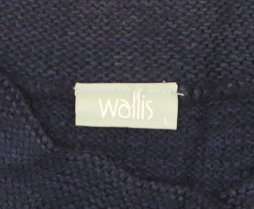 Wallis Women’s Blue L Short Sleeve Knit Cardigan One Button