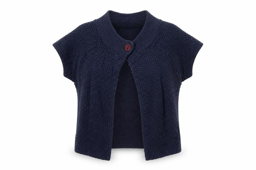 Wallis Women’s Blue L Short Sleeve Knit Cardigan One Button