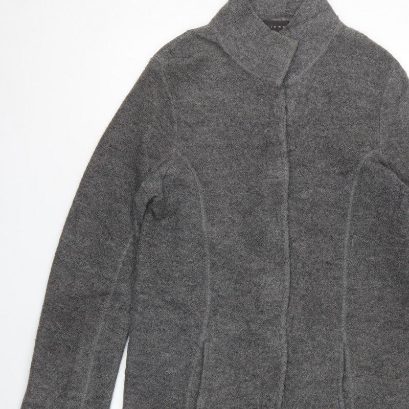 Linea Women’s Grey Size S Long Knit Open Coatigan with Pockets