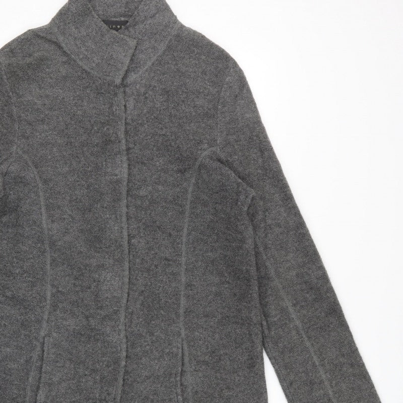 Linea Women’s Grey Size S Long Knit Open Coatigan with Pockets
