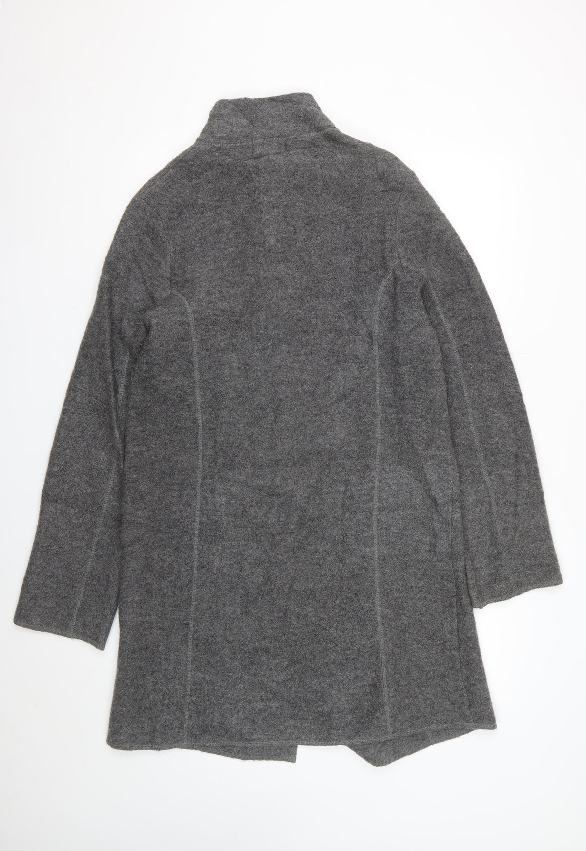 Linea Women’s Grey Size S Long Knit Open Coatigan with Pockets