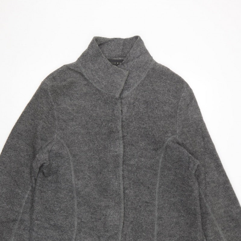 Linea Women’s Grey Size S Long Knit Open Coatigan with Pockets