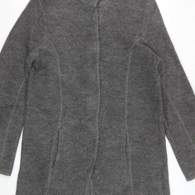 Linea Women’s Grey Size S Long Knit Open Coatigan with Pockets