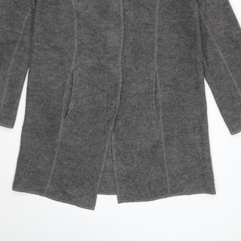 Linea Women’s Grey Size S Long Knit Open Coatigan with Pockets