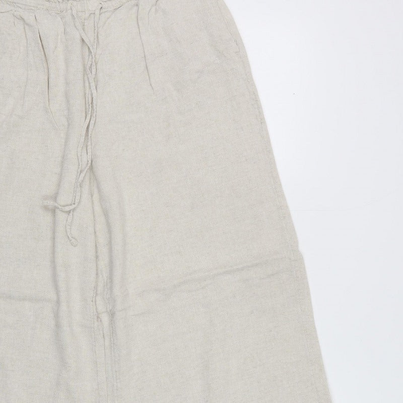 Women’s Beige UK 14 Paperbag Wide-Leg Drawstring Trousers