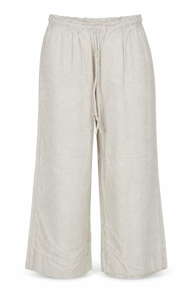 Women’s Beige UK 14 Paperbag Wide-Leg Drawstring Trousers