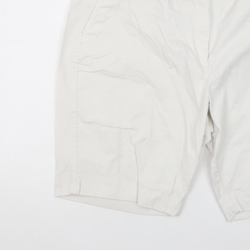 Marks and Spencer Women White Size 20 Cotton Stretch Chino Shorts