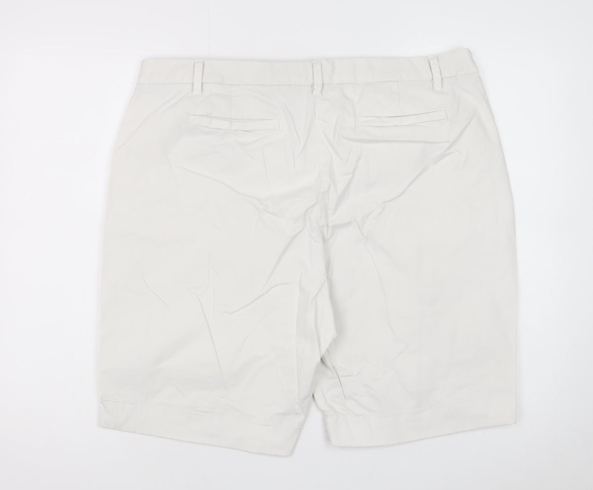Marks and Spencer Women White Size 20 Cotton Stretch Chino Shorts