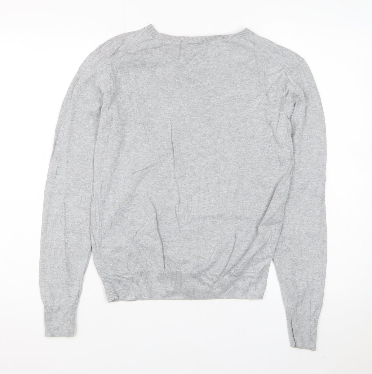 Uniqlo Women Grey XS Crew Neck Long Sleeve Fine Knit Pullover Jumper