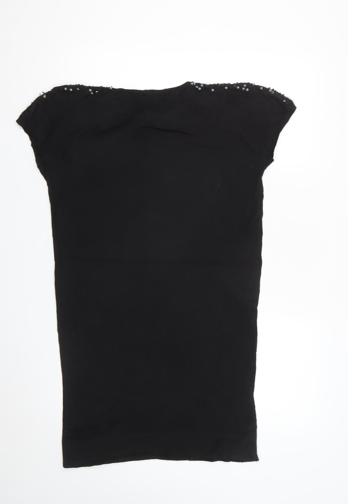 Mango Women Black Size S Sleeveless Sequin Beaded Knit Vest Jumper