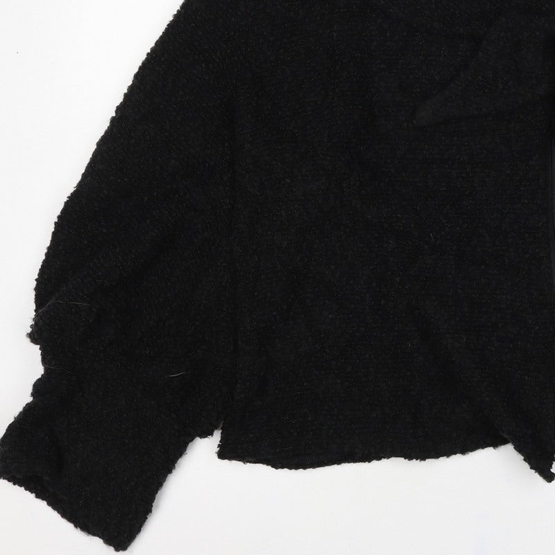 Yes Orange Women’s Black Fleece Zip Jacket Size 16 18 Collared