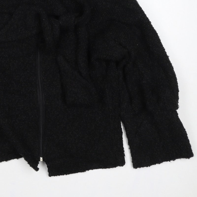 Yes Orange Women’s Black Fleece Zip Jacket Size 16 18 Collared
