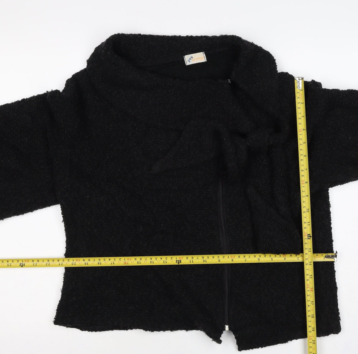 Yes Orange Women’s Black Fleece Zip Jacket Size 16 18 Collared