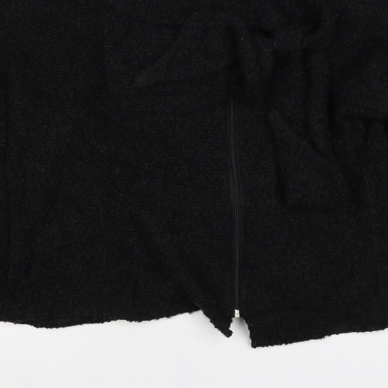 Yes Orange Women’s Black Fleece Zip Jacket Size 16 18 Collared