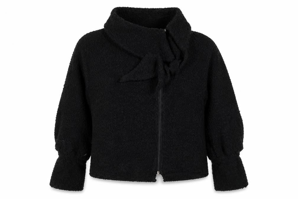 Yes Orange Women’s Black Fleece Zip Jacket Size 16 18 Collared