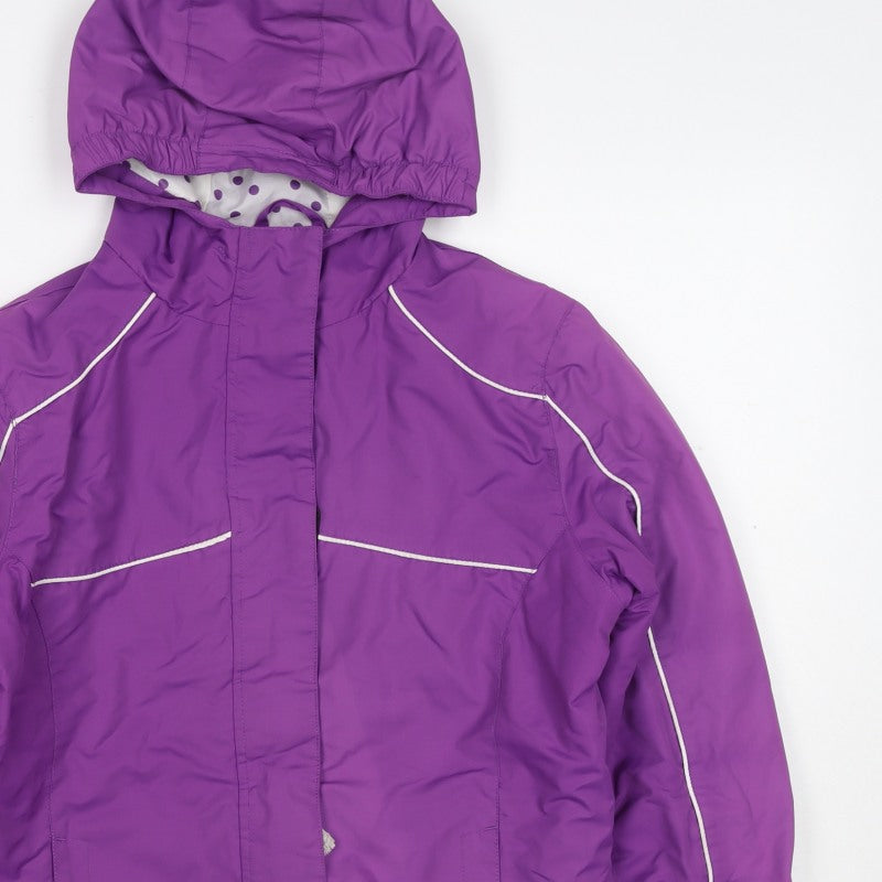 The Realm Girls Purple 11-12 Ski Jacket Hooded Insulated Reflective