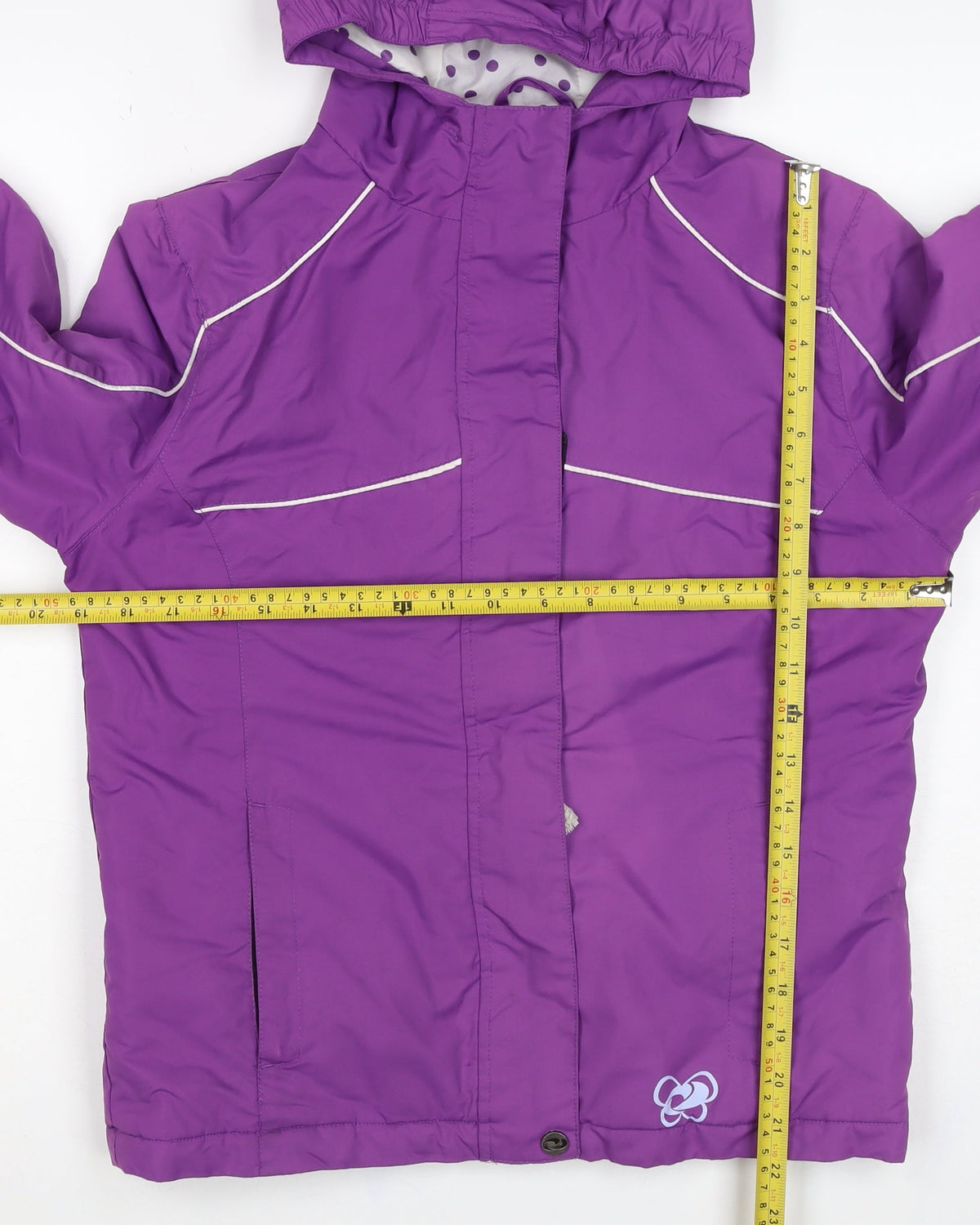The Realm Girls Purple 11-12 Ski Jacket Hooded Insulated Reflective