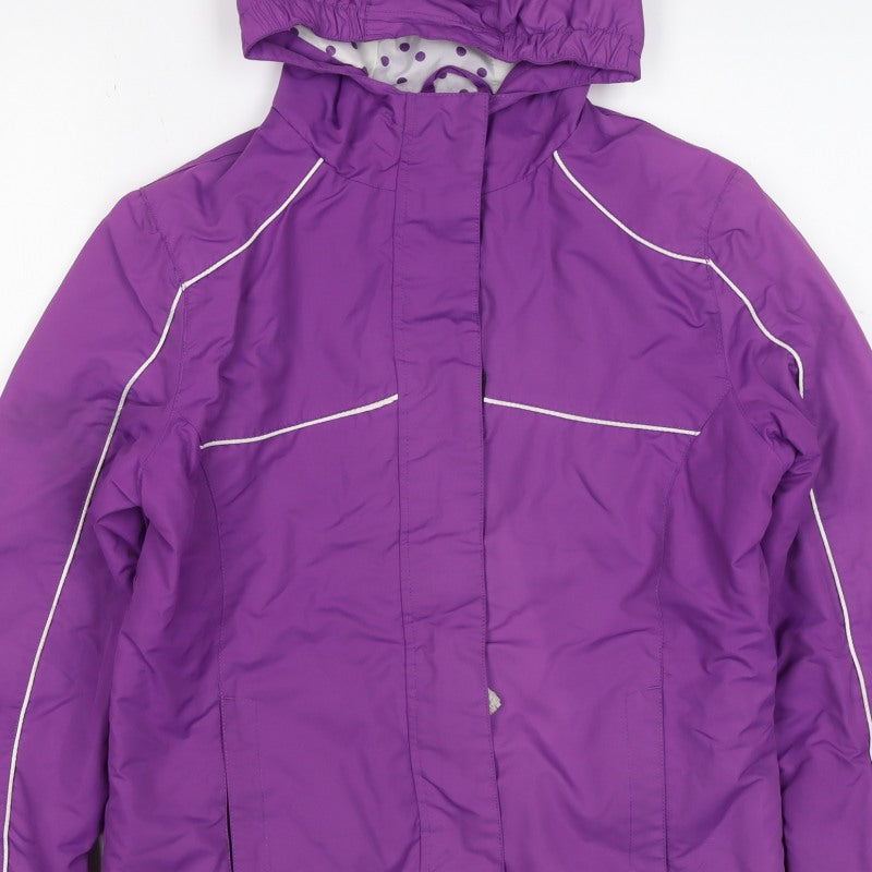 The Realm Girls Purple 11-12 Ski Jacket Hooded Insulated Reflective