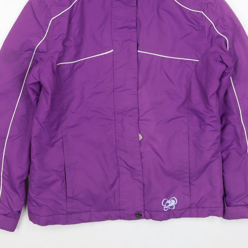 The Realm Girls Purple 11-12 Ski Jacket Hooded Insulated Reflective