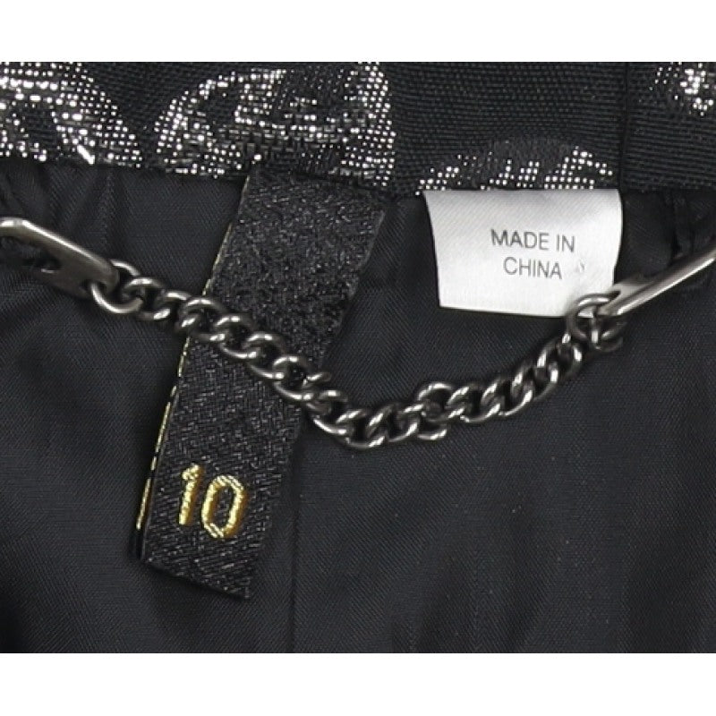 C/MEO by H&M Women Black Silver Floral Jacquard Cropped Blazer UK 10