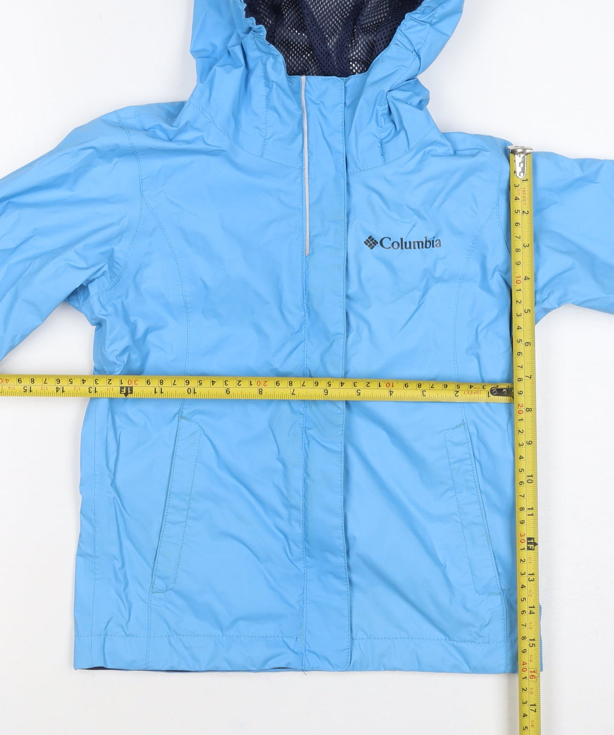 Columbia Boys Blue 7-8 Years Omni-Tech Hooded Waterproof Windbreaker Jacket