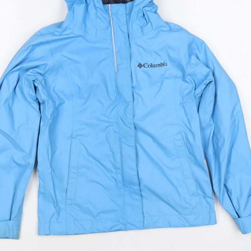 Columbia Boys Blue 7-8 Years Omni-Tech Hooded Waterproof Windbreaker Jacket