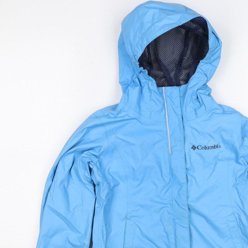 Columbia Boys Blue 7-8 Years Omni-Tech Hooded Waterproof Windbreaker Jacket