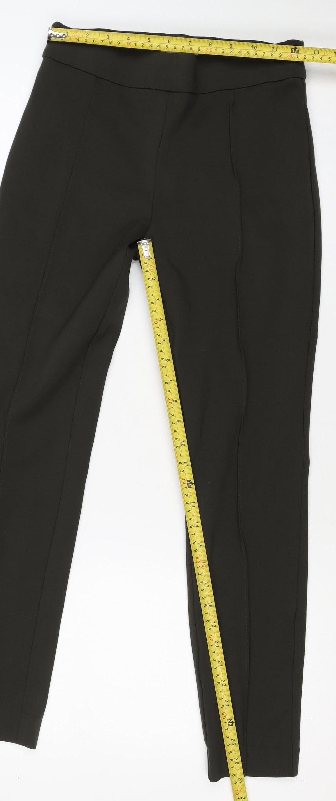 H&M Women Black UK 8 Stretch Pocket Ankle Leggings