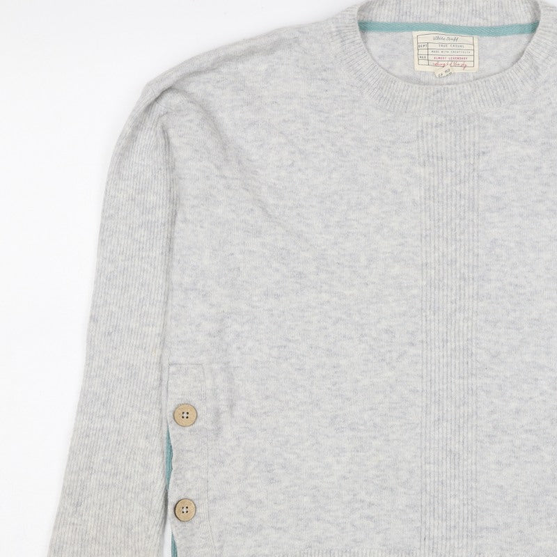 White Stuff Women Grey Wool Alpaca Blend Button Detail Jumper UK 12