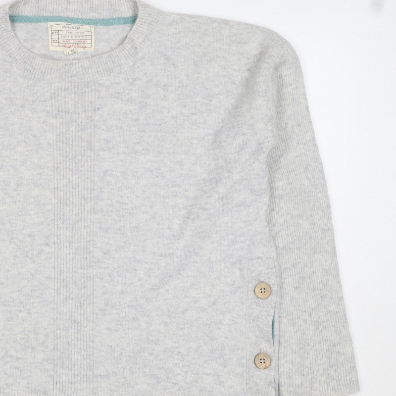 White Stuff Women Grey Wool Alpaca Blend Button Detail Jumper UK 12