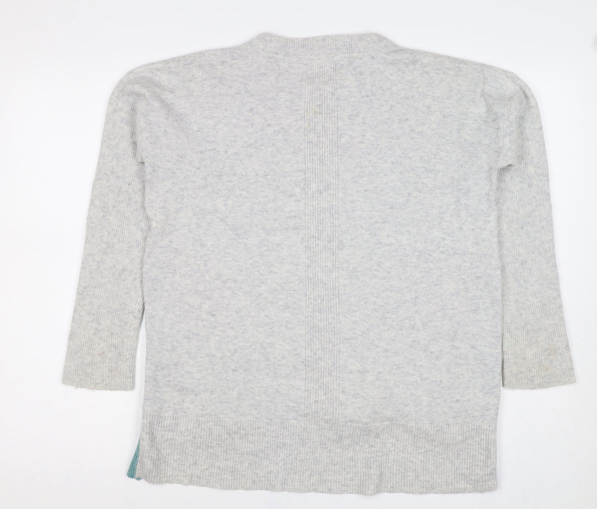 White Stuff Women Grey Wool Alpaca Blend Button Detail Jumper UK 12