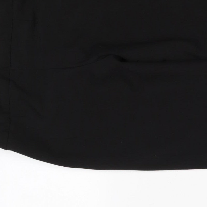 Wallis Women Black UK 12 Straight Leg Pull-On Stretch Trousers