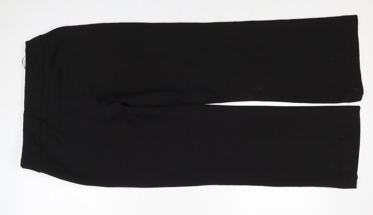 Wallis Women Black UK 12 Straight Leg Pull-On Stretch Trousers