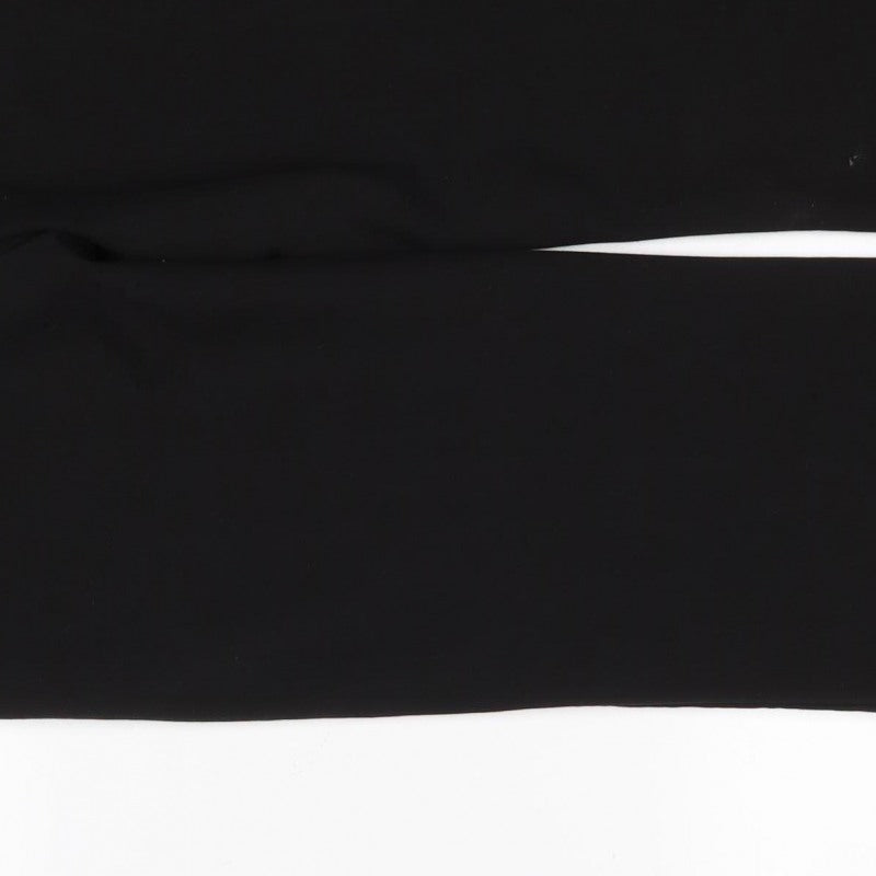 Wallis Women Black UK 12 Straight Leg Pull-On Stretch Trousers