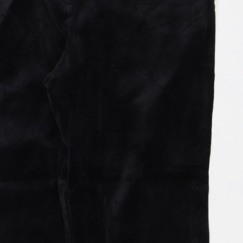 The Mia Women’s Black Velvet Slim Trousers Size 14 Regular Stretch