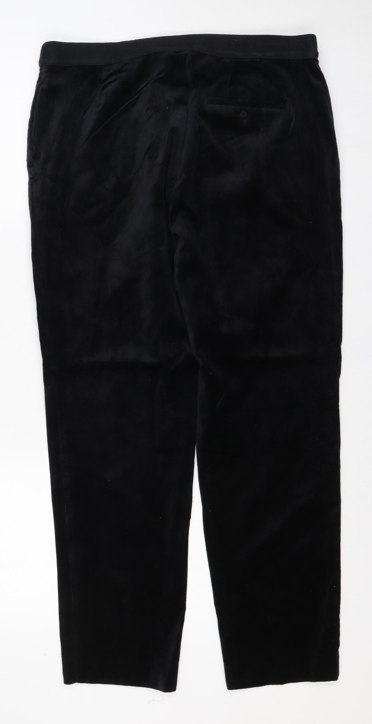 The Mia Women’s Black Velvet Slim Trousers Size 14 Regular Stretch