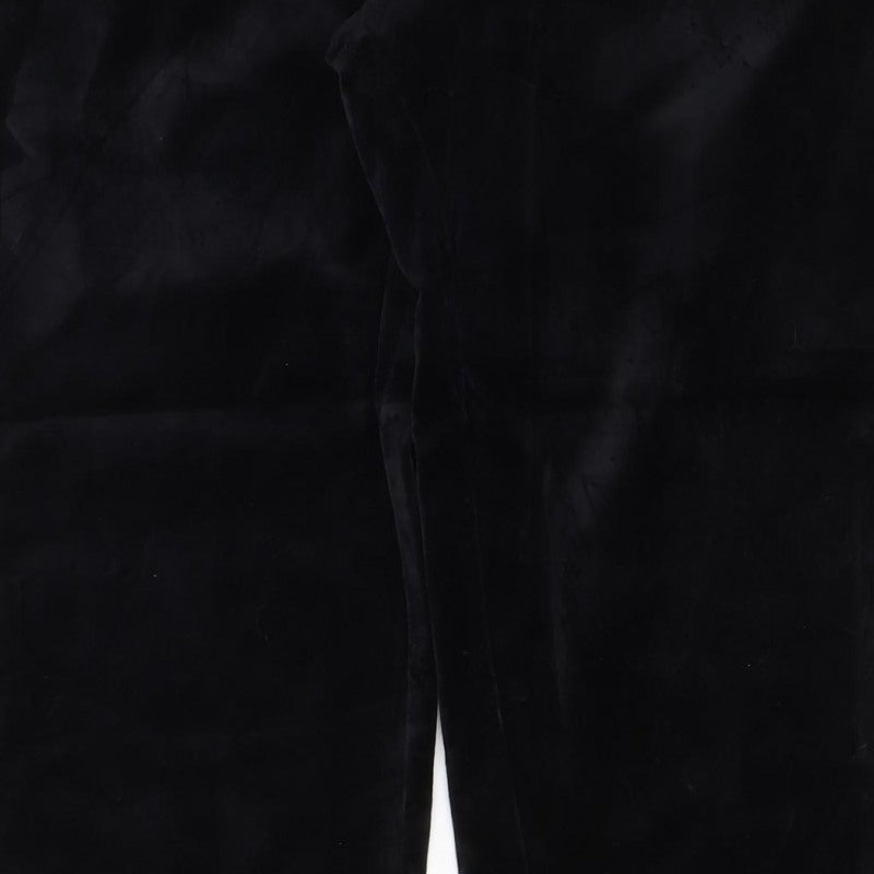 The Mia Women’s Black Velvet Slim Trousers Size 14 Regular Stretch
