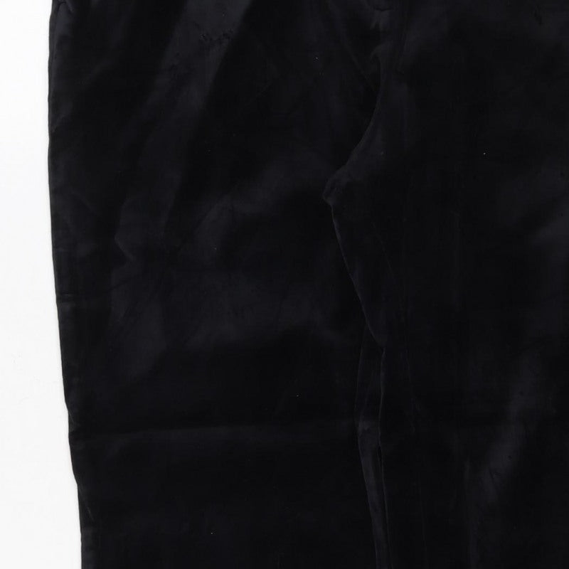 The Mia Women’s Black Velvet Slim Trousers Size 14 Regular Stretch